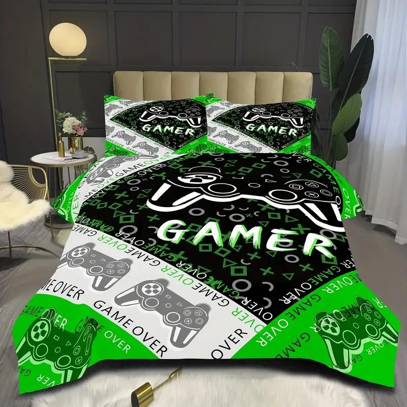 3D Gaming Bedding Set, Game Controller, Down Duvet and Pillowcase, Gamer's Quilt Cover DE135 * 200 Luxury Soft Home Textile