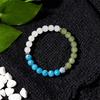 Festive Gifts White Jade Prehnite Blue Cracked Agate Beaded Bracelet Natural Fashion Jewelry For Men Women Daily Wear Gift