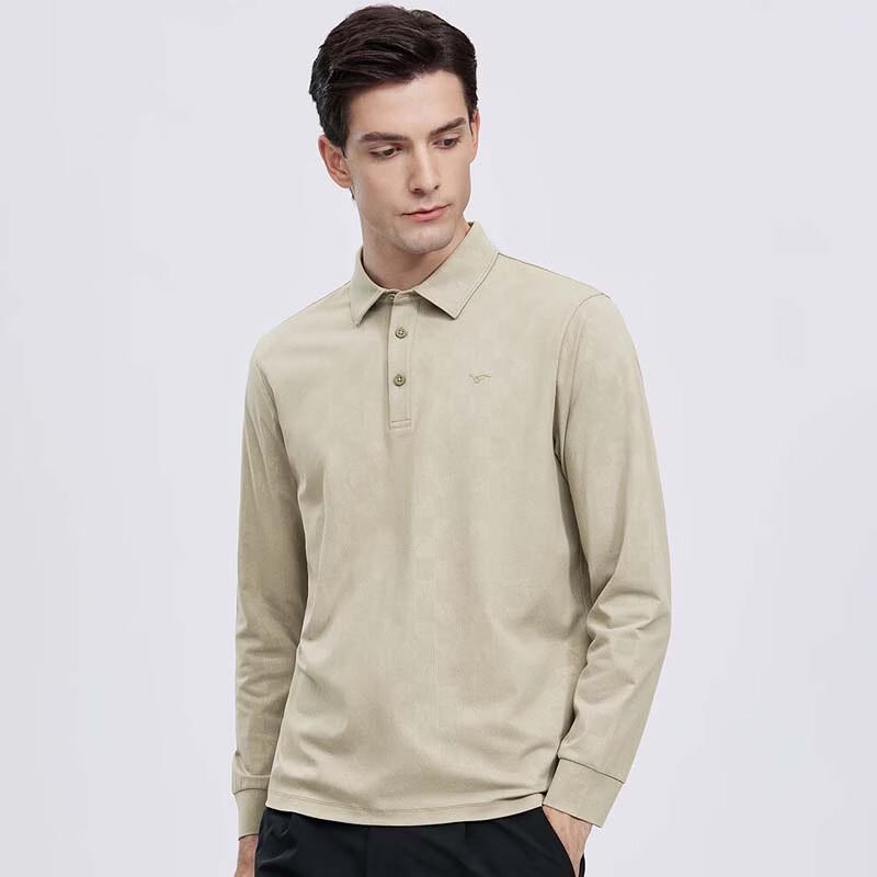 SEPTWOLVES Men's Antibacterial Moisture-Wicking Long-Sleeve Polo Shirt