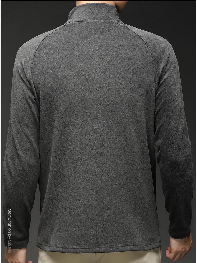 Men's Double-Sided Fleece Half-Zip Stand Collar Sweatshirt - 2025 Autumn/Winter Trend