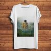 Allein Astronaut Verloren im Wald Lustiges Geek T-Shirt Unisex Weiß Lässiges Kurzarm-T-Shirt Unisex Tee Streetwear atmungsaktiv Print