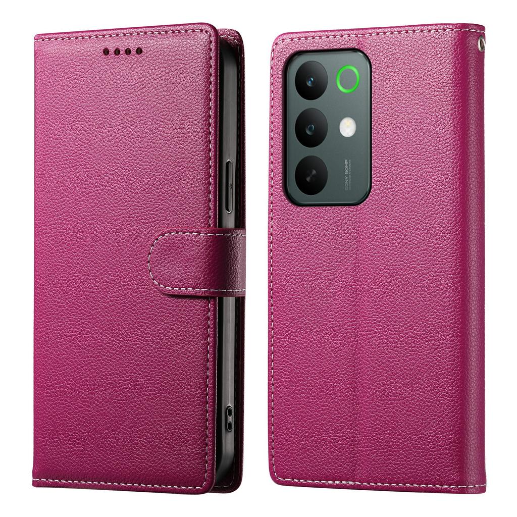 Für Realme C85 5G Hülle Magnetischer Verschluss Litschi-Textur Leder Geldbörse Handyhülle mit Armband