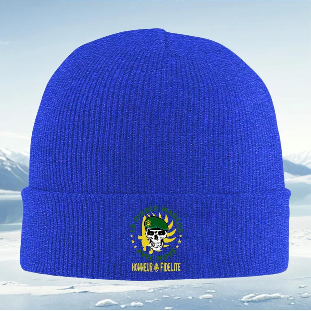 Skull Soldier Hat Stars Emblem Unisex Women Unisex Knitted Hat Beanie Pullover Cap Winter Thermal Warm Christmas Outdoor Cycling Hi