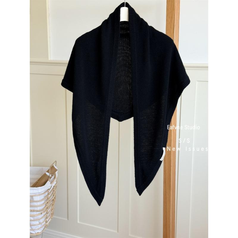 

Вязаный большой треугольный шарф из шерсти и кашемира, шаль, базовый женский защитник шеи 180*60cm