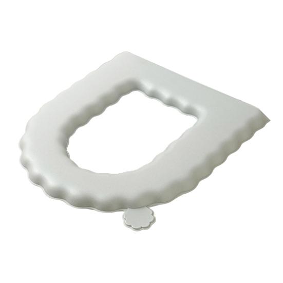 

Toilet Seat Soft Wavy Lace Design with Cloud Handle Waterproof EVA Foam Cushioning Comfortable Fit Toilet Seat сірий