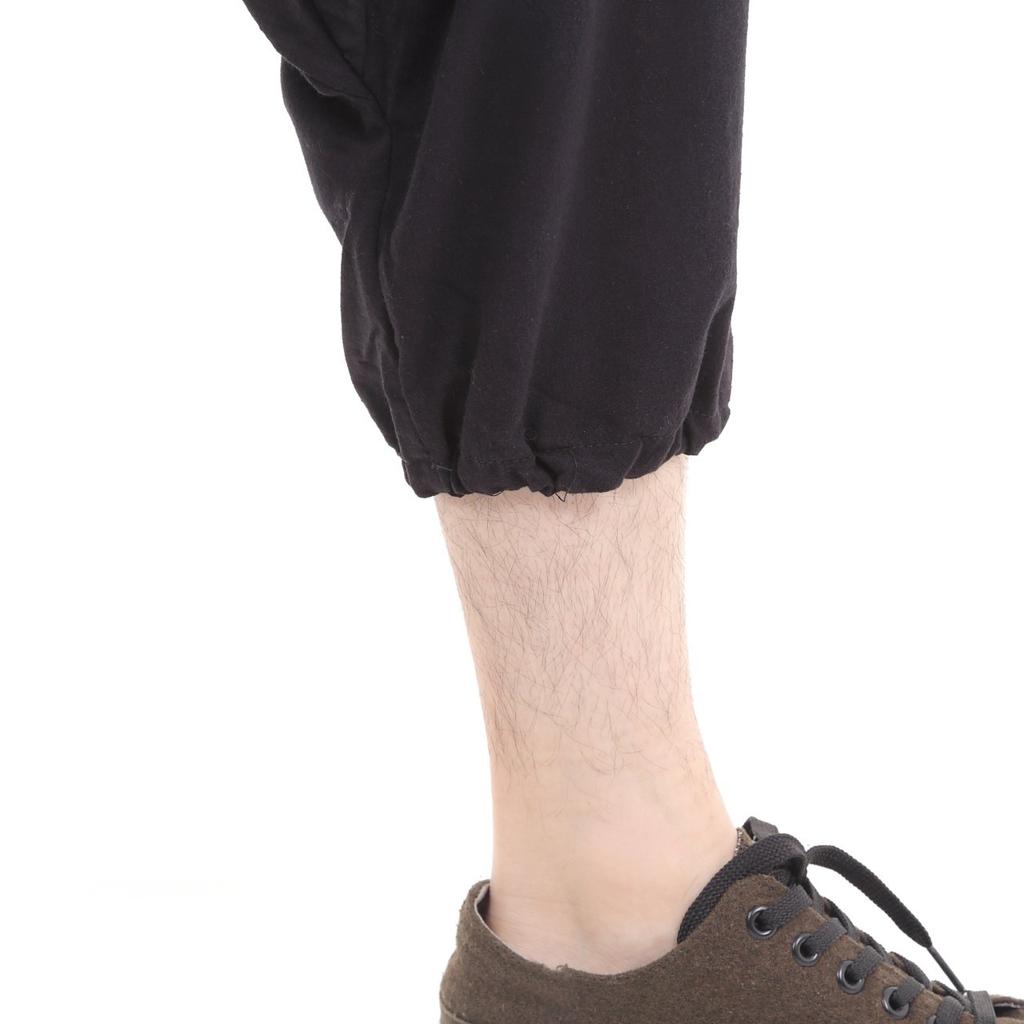 Sarouel Pants for Men and Dance and Yoga Asian Fashion x Women, 100% Cotton, All-Season, Style, (Black Blue/Red)