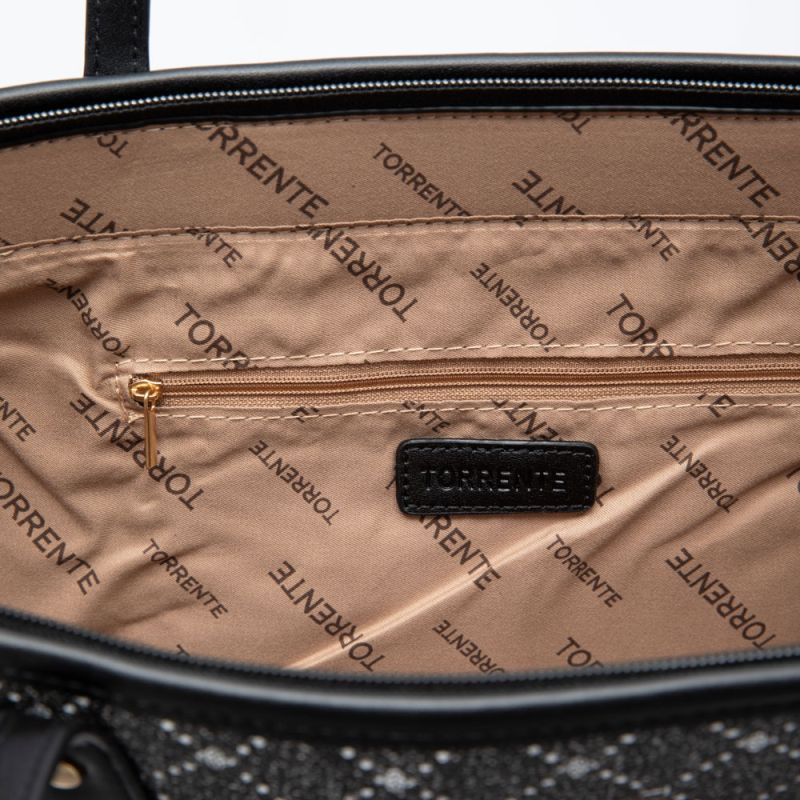 Black Bag Double Large Model 50x30x16cm Woman TORRENTE