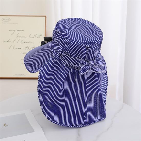 Solar Hat Fan Striped Wide Brim Fan UV Protection Fishing Hat