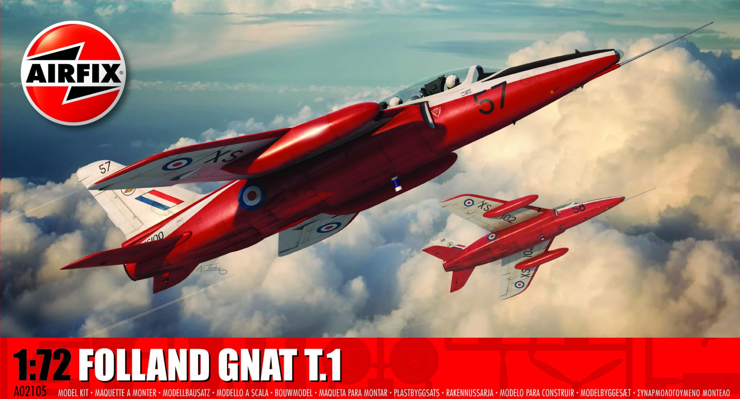 

Airfix Scale Royal Air Force Folland Gnat Plastic Model Kit X2105 1/72 T.1