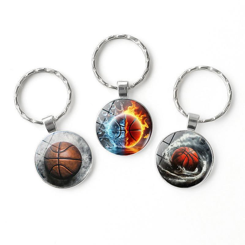 Basketball Layup Lover Keychain - Glass-Embossed Sports Gift