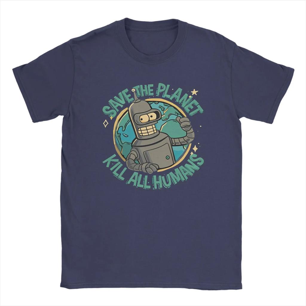 Zachraňte planetu Zabijte všechny lidi Futurama Merch Pánská Dámská Trička Letní Tričko Grafické Potištěné Tričko Oblečení