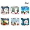 6pcs/set Decoration Supplies Cartoon Paper Box Christmas Packaging Box Snowman 3D Buckle Box