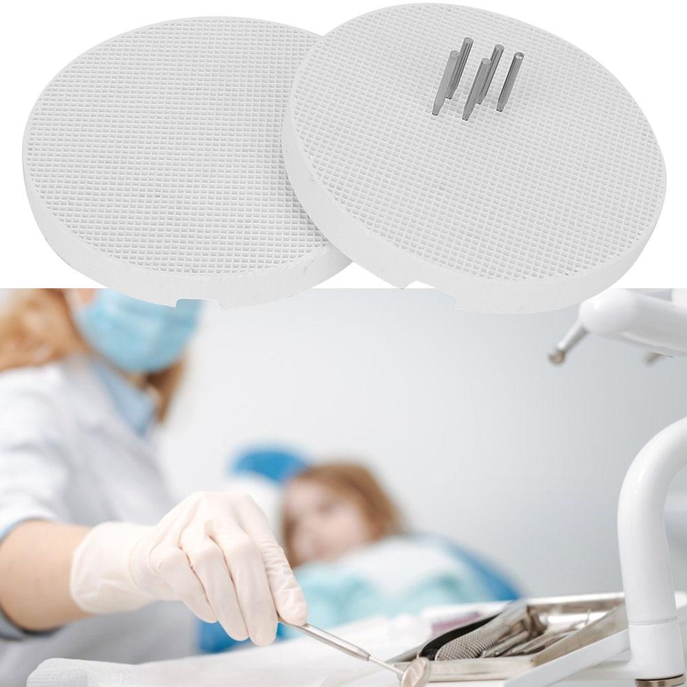 2pcs Round Firing Trays with 20pcs Pins for Dental Lab Dental Technician Supplies (Metal Pin)
