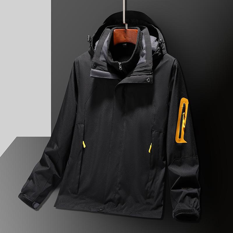 Giacca Shell Autunno Inverno Giacca Cappotto da Uomo Ampio Outdoor Casual Antivento Tre in Uno