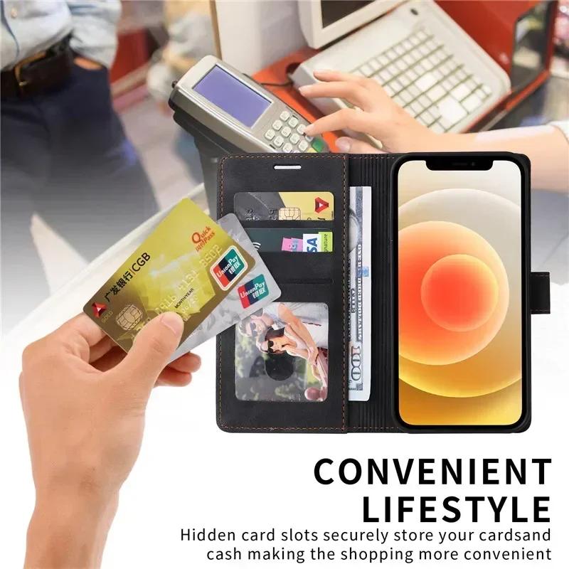 Leather Wallet Bag Phone Case For Samsung Galaxy S25 Ultra S24+ S23 FE S22 Plus 5G S24FE Coque Luxury Flip Cover Card Slot Etui