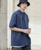 JEMUT Finns Oversized Collared Short Sleeve Tee Navy Yhst2354