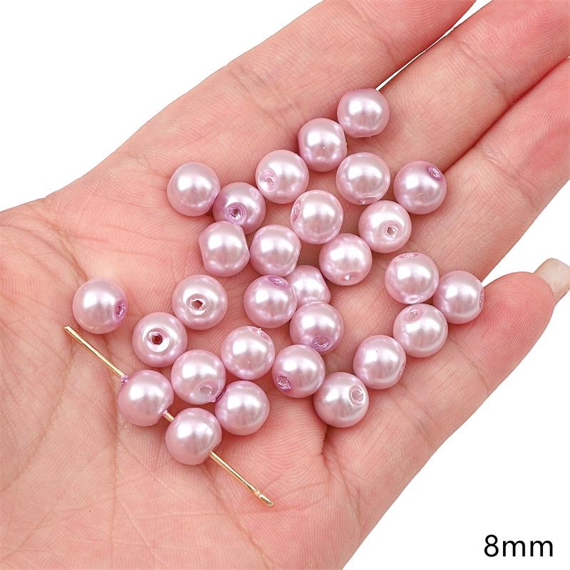 Transparent Pink Glass Round Beads: Crystal, Wheel, Bamboo for DIY Bracelets