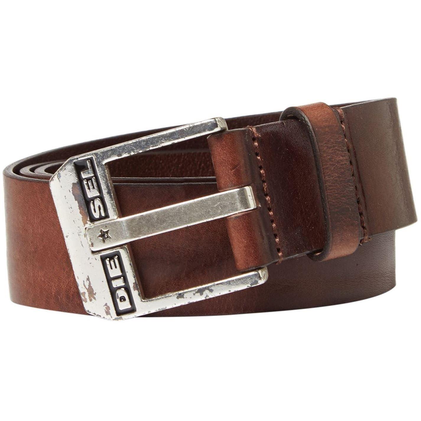 Diesel Herren Bluestar Büffelleder Gürtel 80cm braun