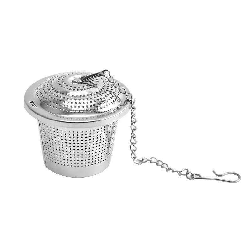 304 Stainless Steel Tea Infuser with Chain and Lid - Spice and Tea Brewing Ball