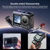For DJI Osmo Action 6 PULUZ Metal Dual-Opening Camera Cage Expandable Frame with Silicone Lens Cap (Titanium)