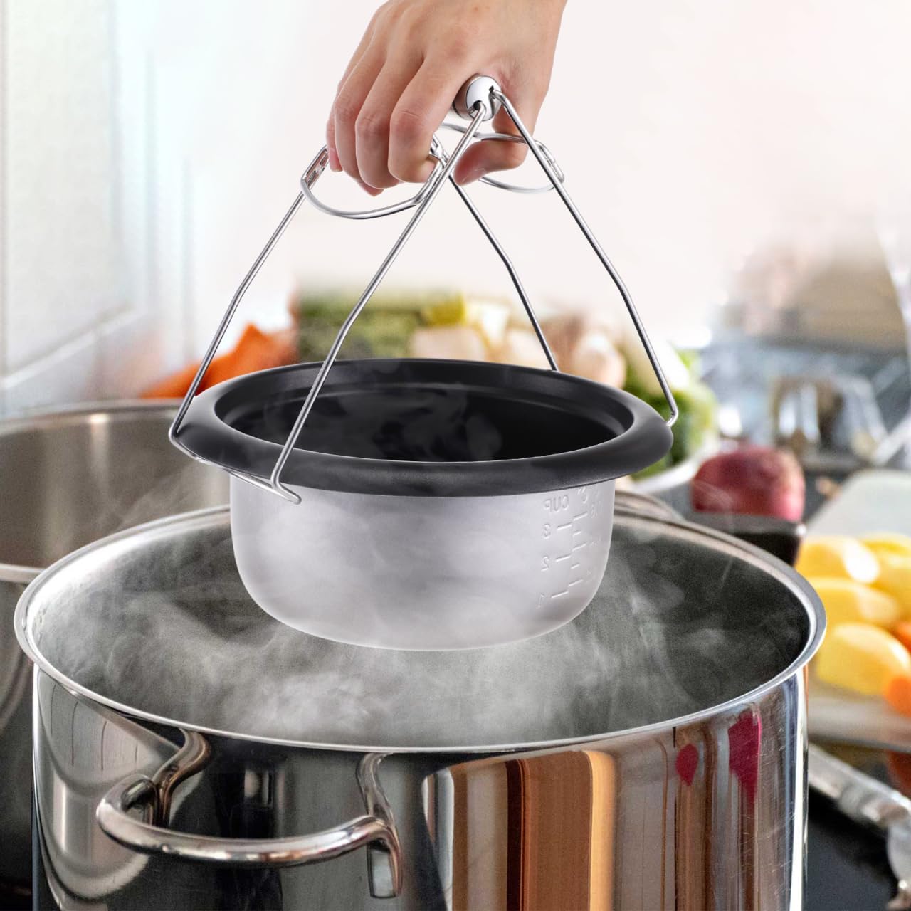 BESTONZON Stainless Steel Bowl Clip, Foldind Hot Dish Tong Hot Plate Gripper, Kitchen Stainless Steel Folding Hot Dish Plate Clip Plate Retriever