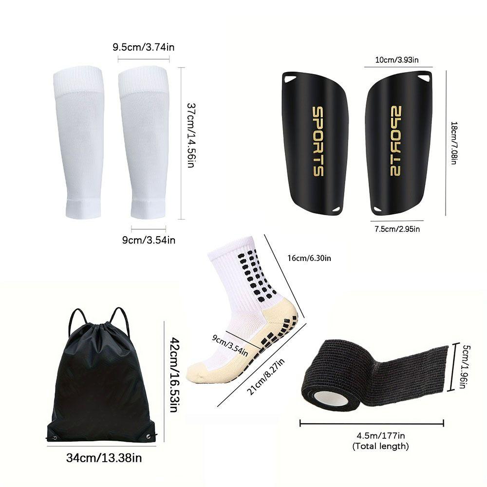 5pcs/set Lightweight Soccer Shin Guards Durable Ankle Socks Football Shin Pads  Protective Equipment