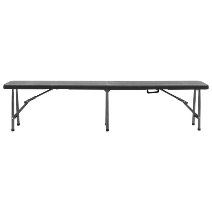 VidaXL Bancs de jardin pliables 2 pcs 180 cm PEHD Noir