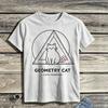 2026 Unisex Geometry Cat Cute Problem Short Sleeve Tee Funny Math Teacher Student Minimalist Graphic Casual Top