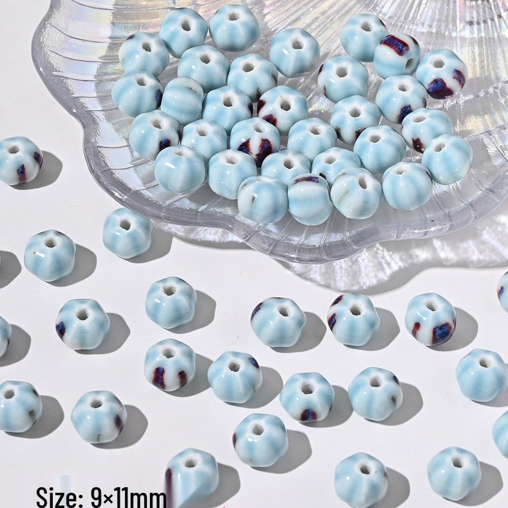 Blue Series Japanese Ceramic Seashell & Heart Beads for DIY Jewelry