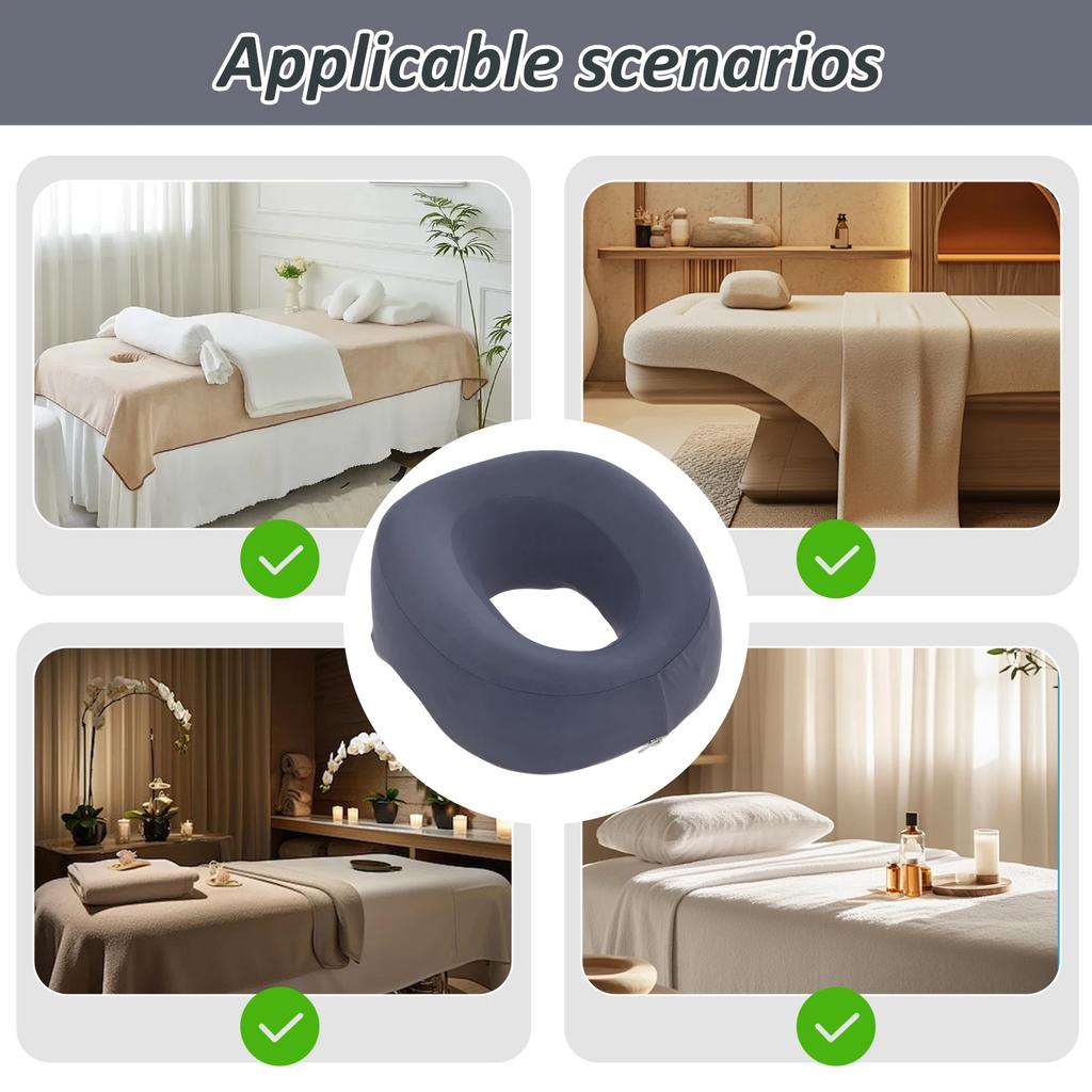 Face Down Pillow Ergonomics Lying Down Pillow Memory Foam Massage Bed Headrest Breathable Head Support Pillow for Beauty Salon