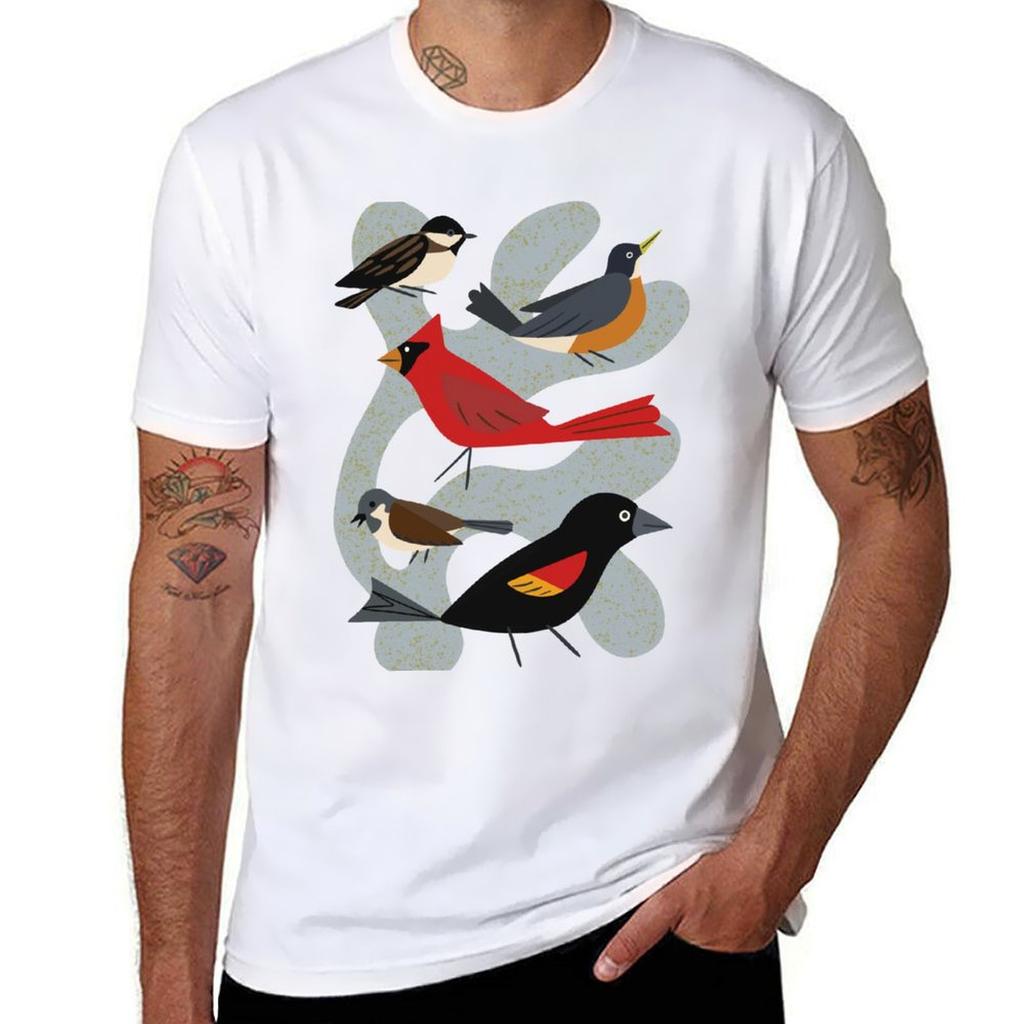 Five Birds Tshirt All Match Basic Short Sleeve Top