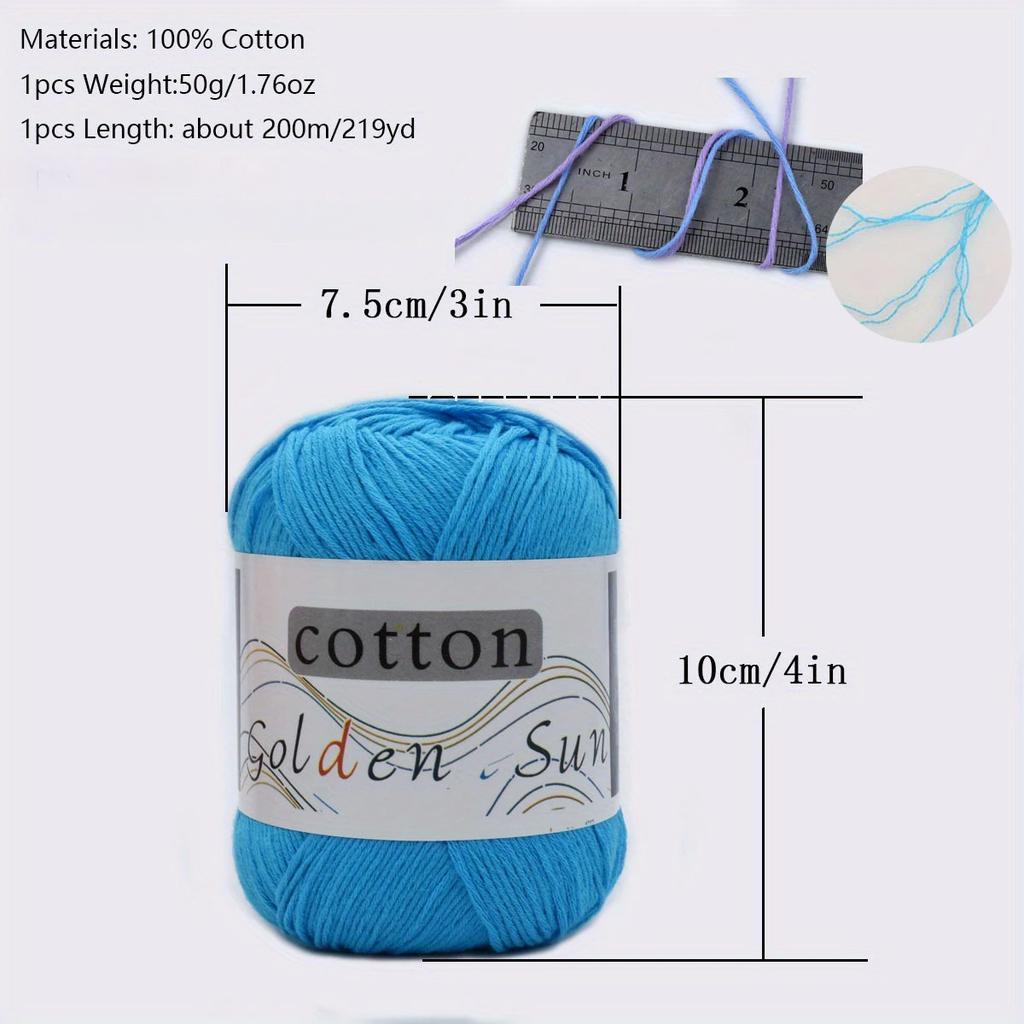 100% Cotton Yarn for Crocheting and Knitting, Medium-Weight DIY Craft Yarn for Sweaters,Scarves,Hats,Gloves - 50g/170m Per Skein