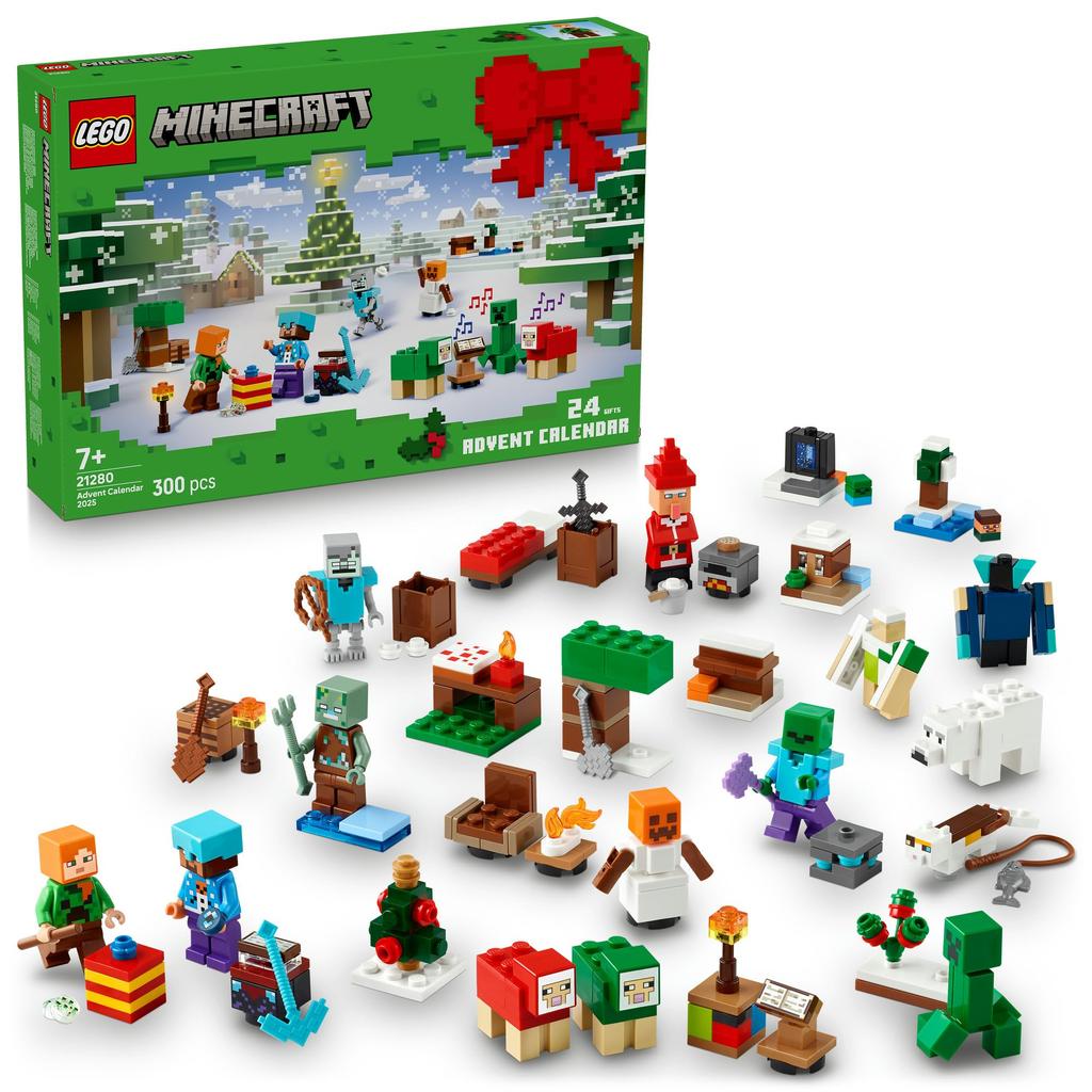 LEGO Minecraft Advent Calendar 2025 - Toy, Birthday Present, Building Blocks, Boys, Girls, Children (Ages 7, 8, 9), Elementary School Students, Minecr