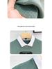 Men's Designer Sweater, Fall 2025: Korean Style Fake Two-Piece with Shirt and Stand Collar, Inner Knitwear Base Layer.