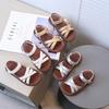 Girls Princess Shoes Korean Style Soild Color Kids Beach Shoes Non-slip Soft Sole 2025 Summer New Girls Sandals Open Toes Sweet