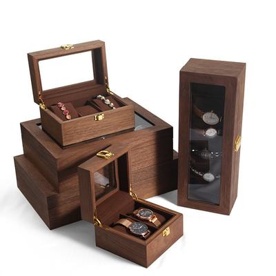 Watch Box Large Capacity Wooden Storage Display Box Watch Box Premium Earrings Jewelry Box Walnut Storage Box