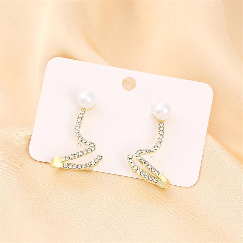 Exaggerated Irregularity Snake-shaped Full Crystal Curved Pendant Earrings for Women Temperament Jewelry Girl Friend Gift