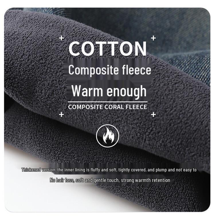 Boys' Plush Lined Jeans - 2025 Autumn/Winter Casual Fashion for Middle and Older Children