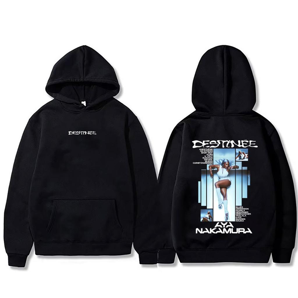 Rapper Aya Nakamura Destinee Album Graphic Hoodie Men Women Hip Hop Fashion Pop Music Streetwear Hoodies