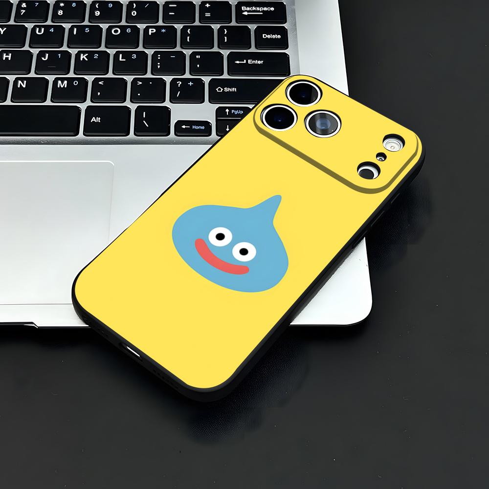 D-dragon Q-Quest Slime Phone Case For IPhone 17 Air 16 E Pro Max 15 14 13 Mini 12 Pro 11 Max Plus Black Soft Shell