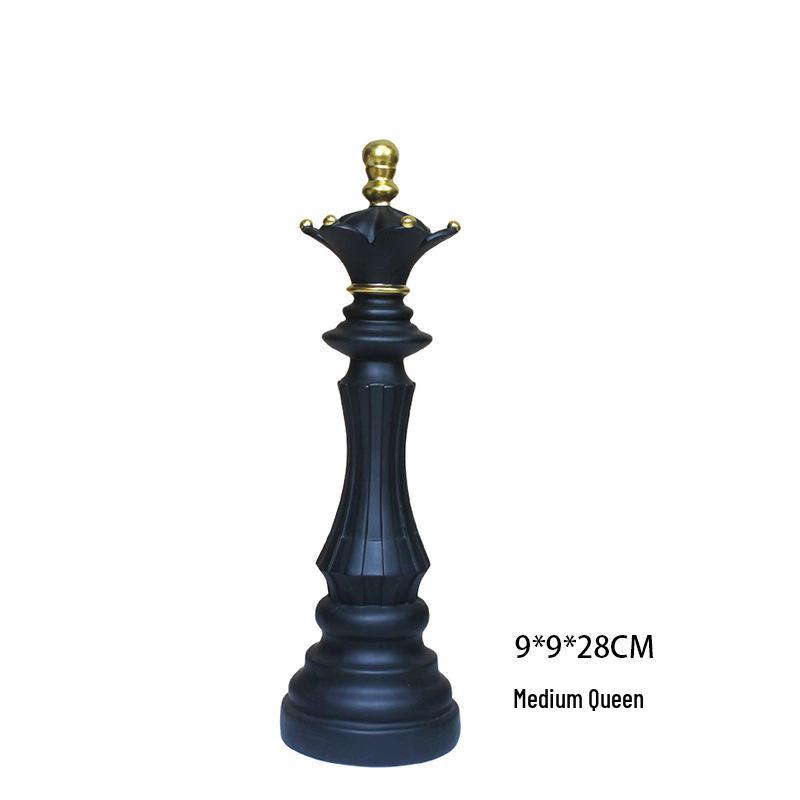 Nordic International Chess Ornament Set - King, Knight, Queen Resin Crafts Collection