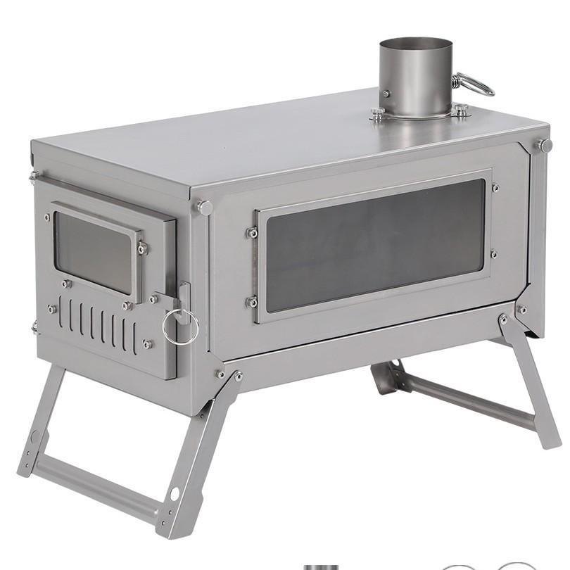 Foldable Titanium Multifunctional Outdoor Tent Stove for Heating, Cooking, and Boiling Water