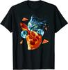 Herren- und Damen-T-Shirts NEU LIMITIERT Pizza mit Katze im Weltraum Premium Tolle Geschenkidee T-Shirt Größe S-3XL