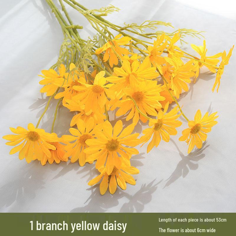Daisy & Chrysanthemum Artificial Flower Bouquet: 5-Head Chamomile for Wedding, Home, Photography Decor
