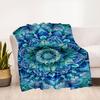 "Blue Lotus Mandala Wall Art: Spiritual Decor for Your Space"Blanket Flannel Throw Blanket for Sofa, Bed, Travel, Camping, Office