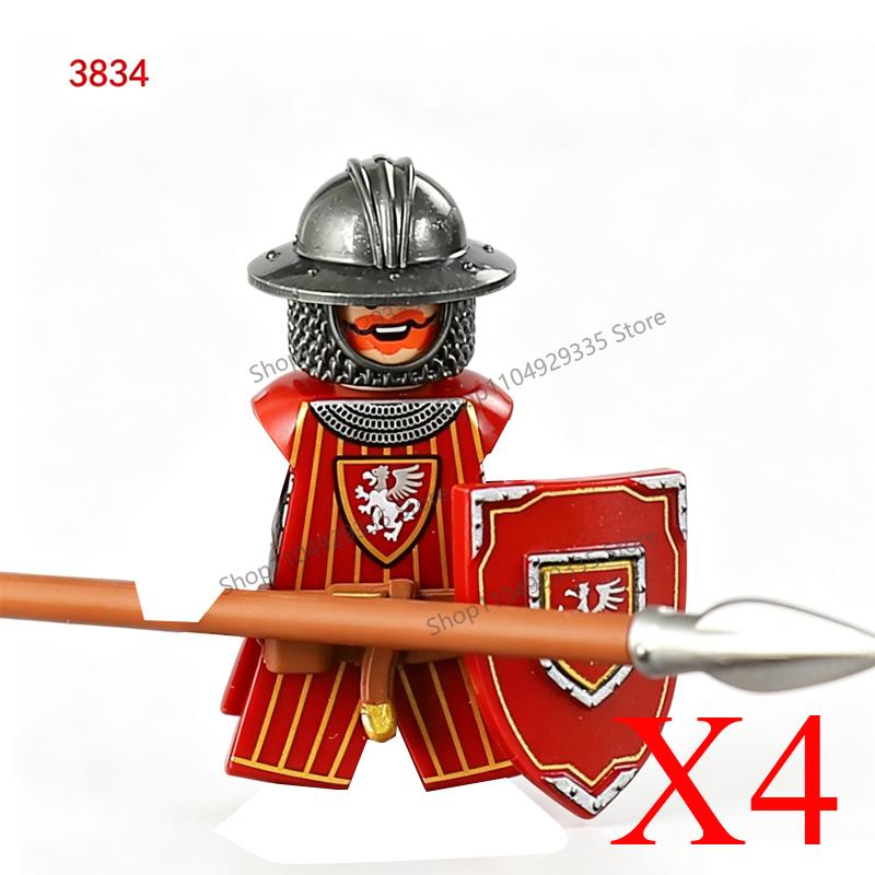MOC Mittelalterliche Bausteine Zubehör Burgen Gotische Ritter Drache Löwe Krieger Pferd Helme Schilde Rüstungen Äxte Steine Spielzeug