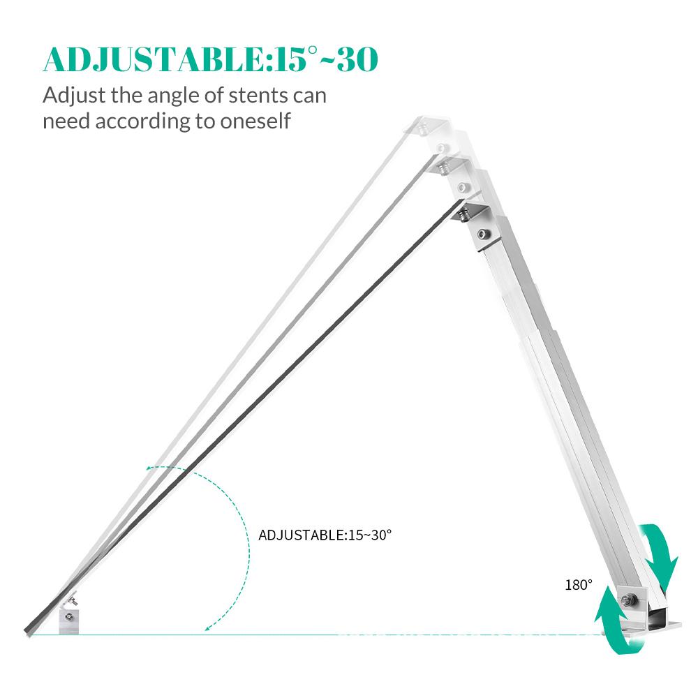 Solar Panel Racking RV Tilt 15-30 Degrees Solar Mount Brackets Roof Flat Surface Adjustable Thicken Alloy Material Foot Frame