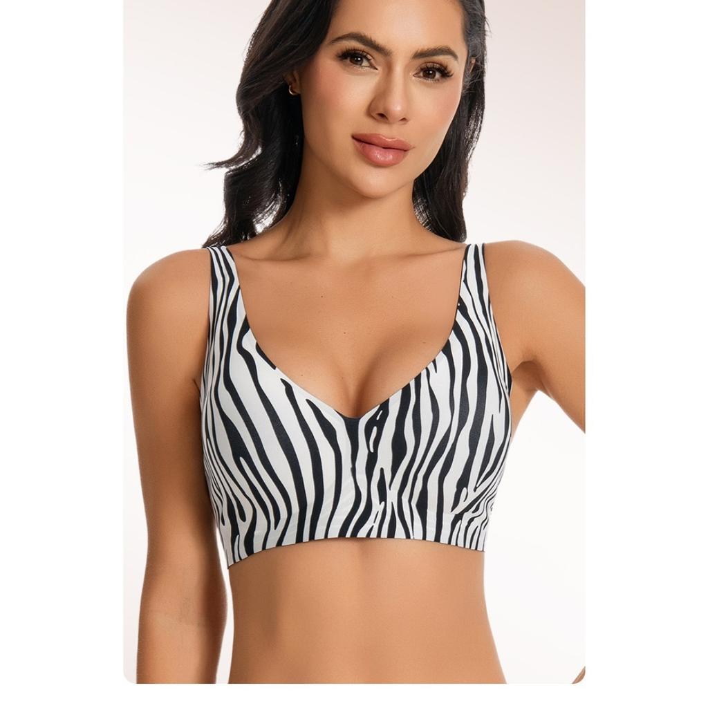 Women's, Sexy Leopard Print Bra, Non Removable Padding, Adjustable Shoulder Straps, Invisible Buckle, Breathable and Comfortable, Leopard Print Bra