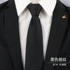 Men'S Dress Business Career Wedding Groom Korean Version Narrow Lazy Blue Zipper Free Hand Striped Tie