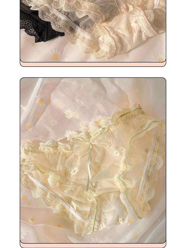 Pure Desire Daisy Lace Mesh Low-Waist Triangle Panties